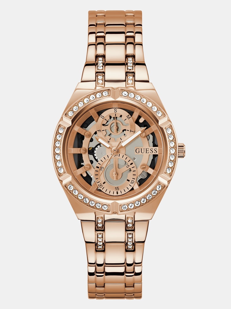 Multi-function watch with crystal detail