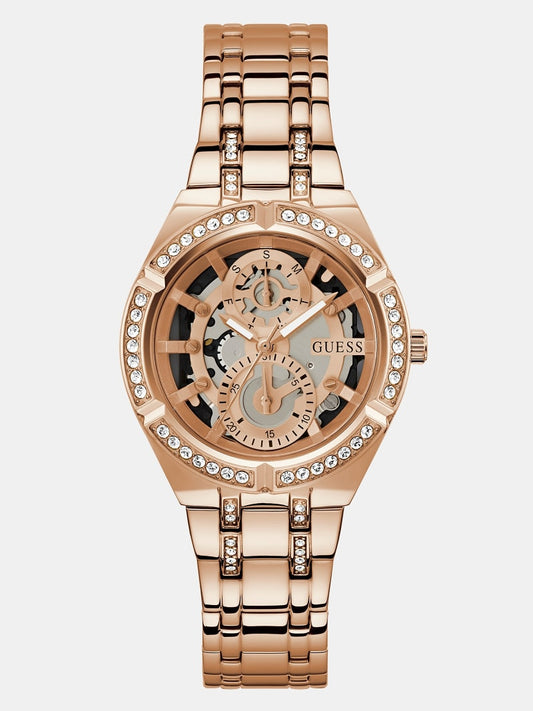 Multi-function watch with crystal detail