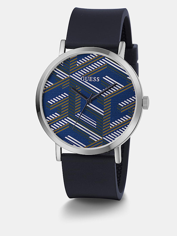 Analogue watch with g cube print