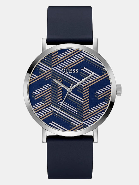 Analogue watch with g cube print