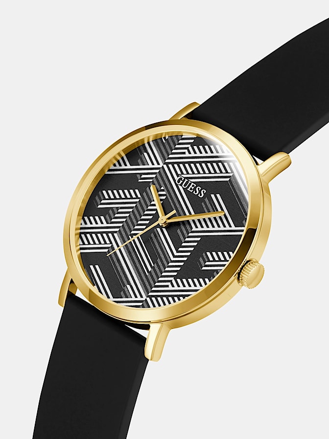 Analogue watch with g cube print