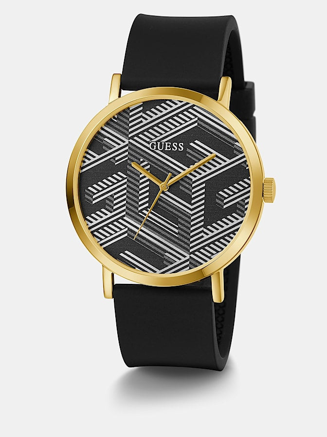 Analogue watch with g cube print