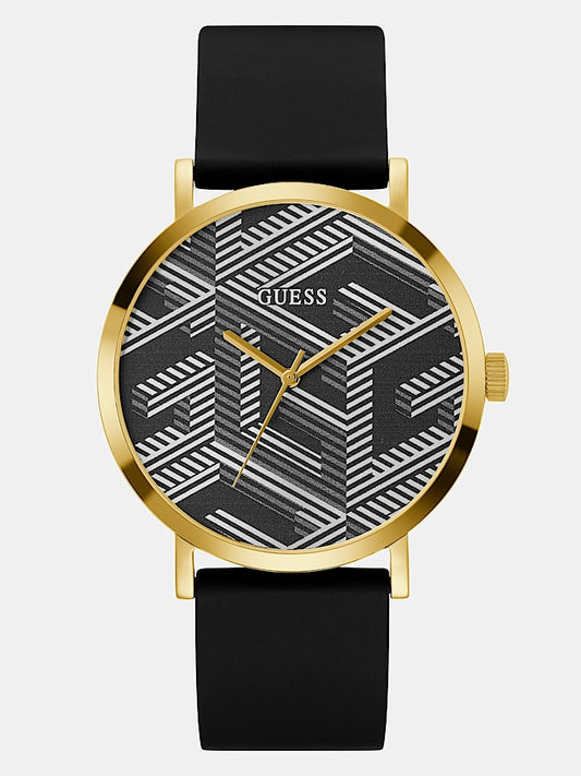 Analogue watch with g cube print