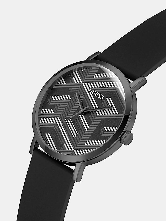 Analogue watch with g cube print