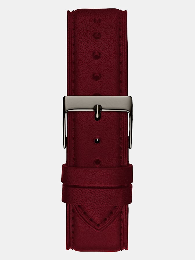 Suede leather analogue watch