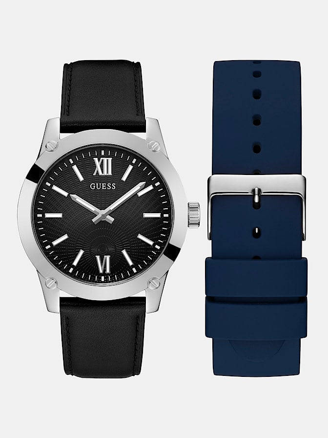 Analogue watch with interchangeable strap