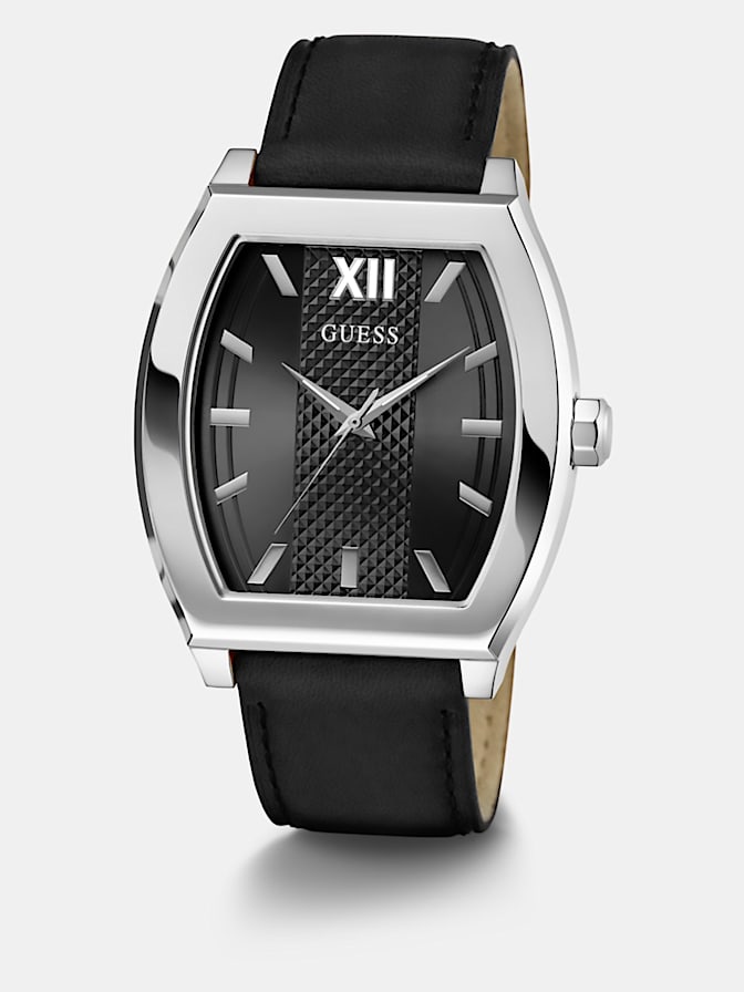 Analogue watch in genuine leather