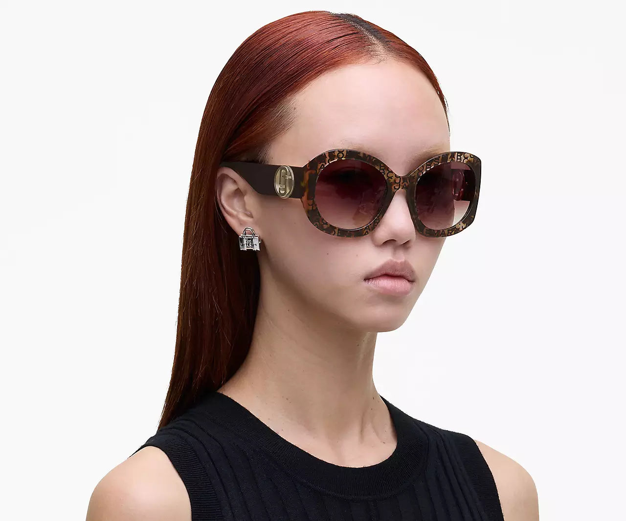 THE J MARC MONOGRAM ROUND SUNGLASSES