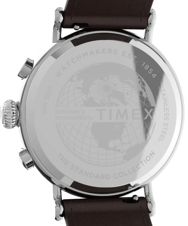 Timex Standard Chronograph 41mm Leather Strap Watch