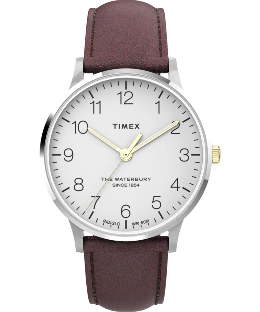 Waterbury Classic 40mm Leather Strap Watch