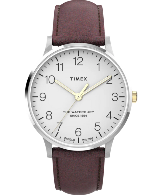 Waterbury Classic 40mm Leather Strap Watch