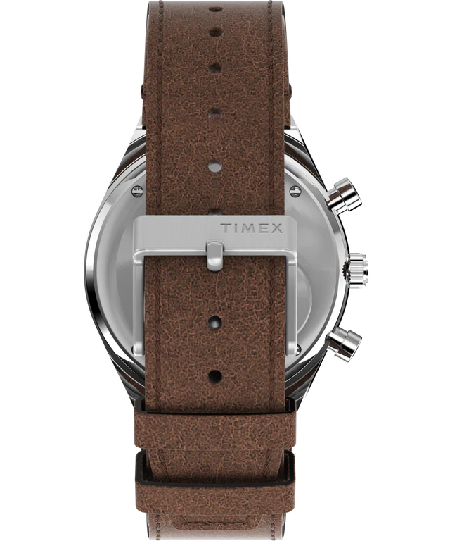 Q Timex Chronograph 40mm Leather Strap Watch