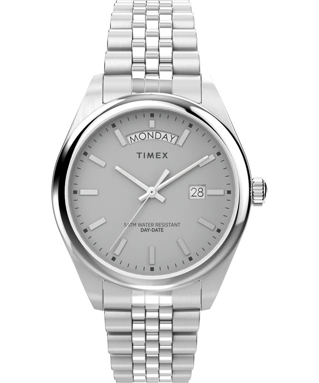 Timex Legacy Day and Date 41mm Stainless Steel Bracelet Watch