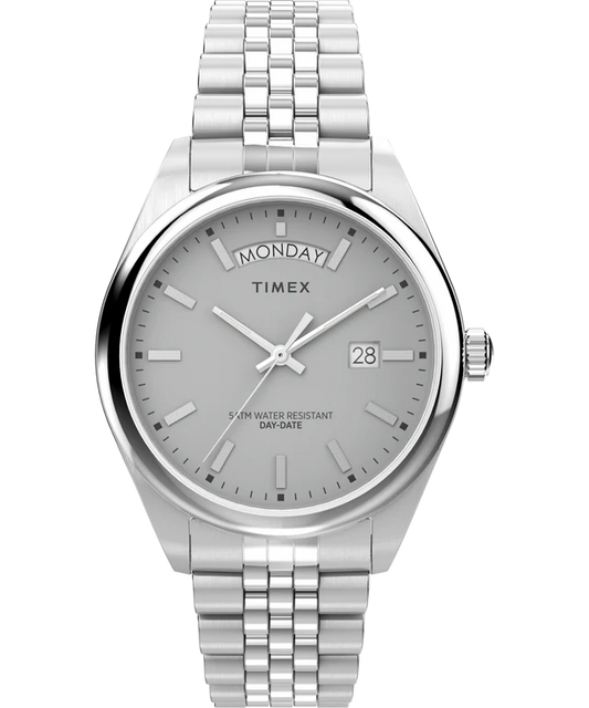 Timex Legacy Day and Date 41mm Stainless Steel Bracelet Watch