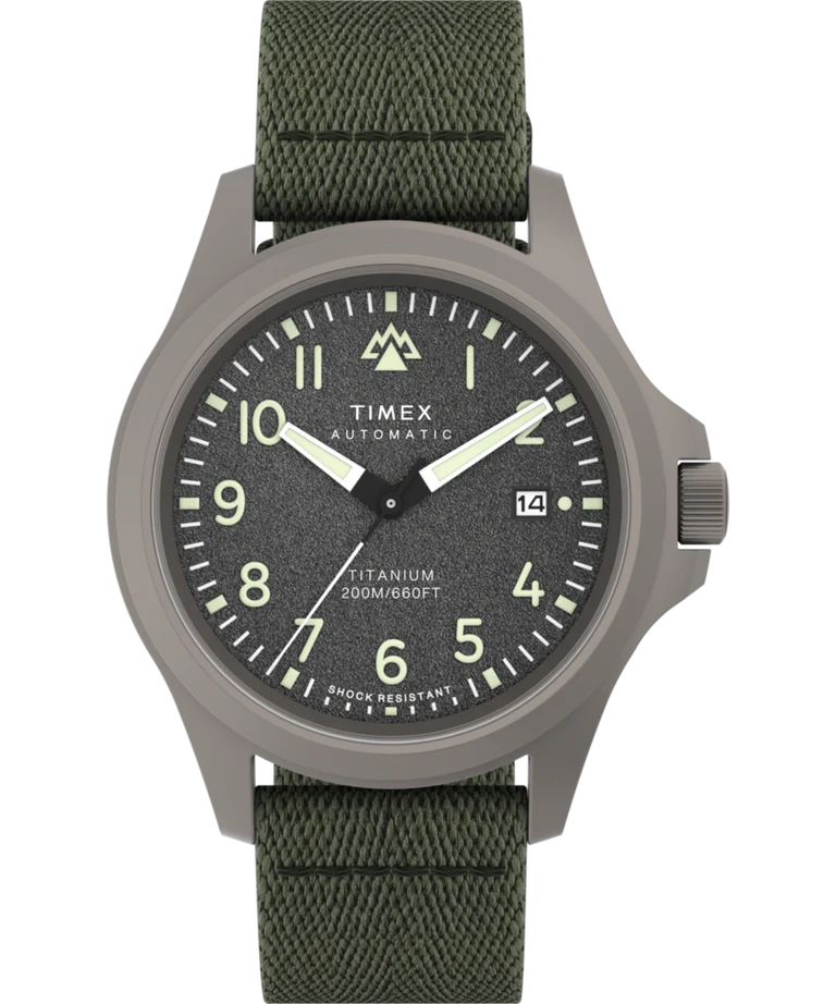 Expedition North® Titanium Automatic 41mm Recycled Fabric Strap Watch