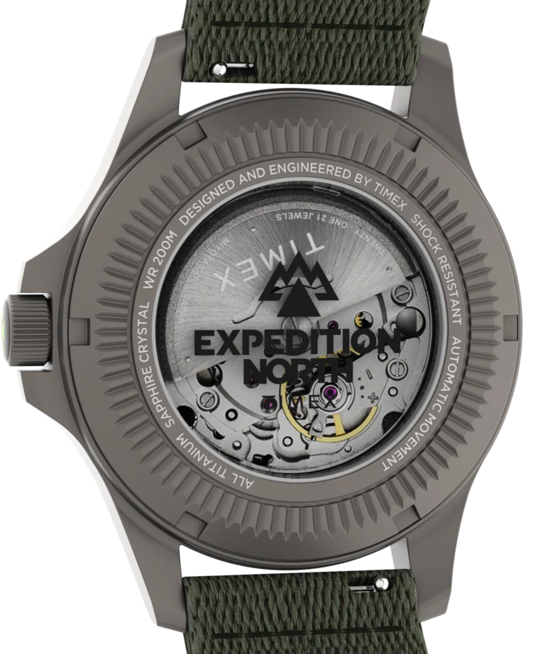 Expedition North® Titanium Automatic 41mm Recycled Fabric Strap Watch