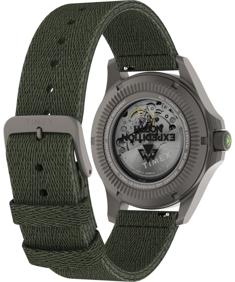 Expedition North® Titanium Automatic 41mm Recycled Fabric Strap Watch