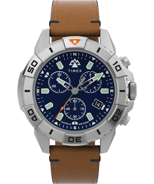 Expedition North® Ridge Chronograph 42mm Eco-Friendly Leather Strap Watch