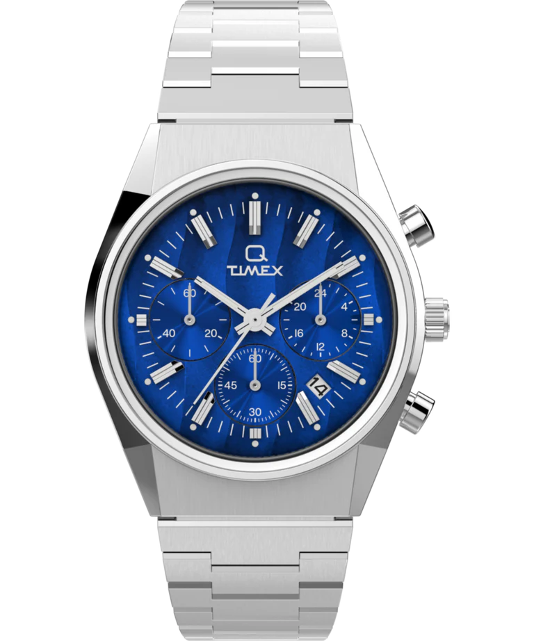 Q Timex Falcon Eye Chronograph 40mm Stainless Steel Bracelet Watch