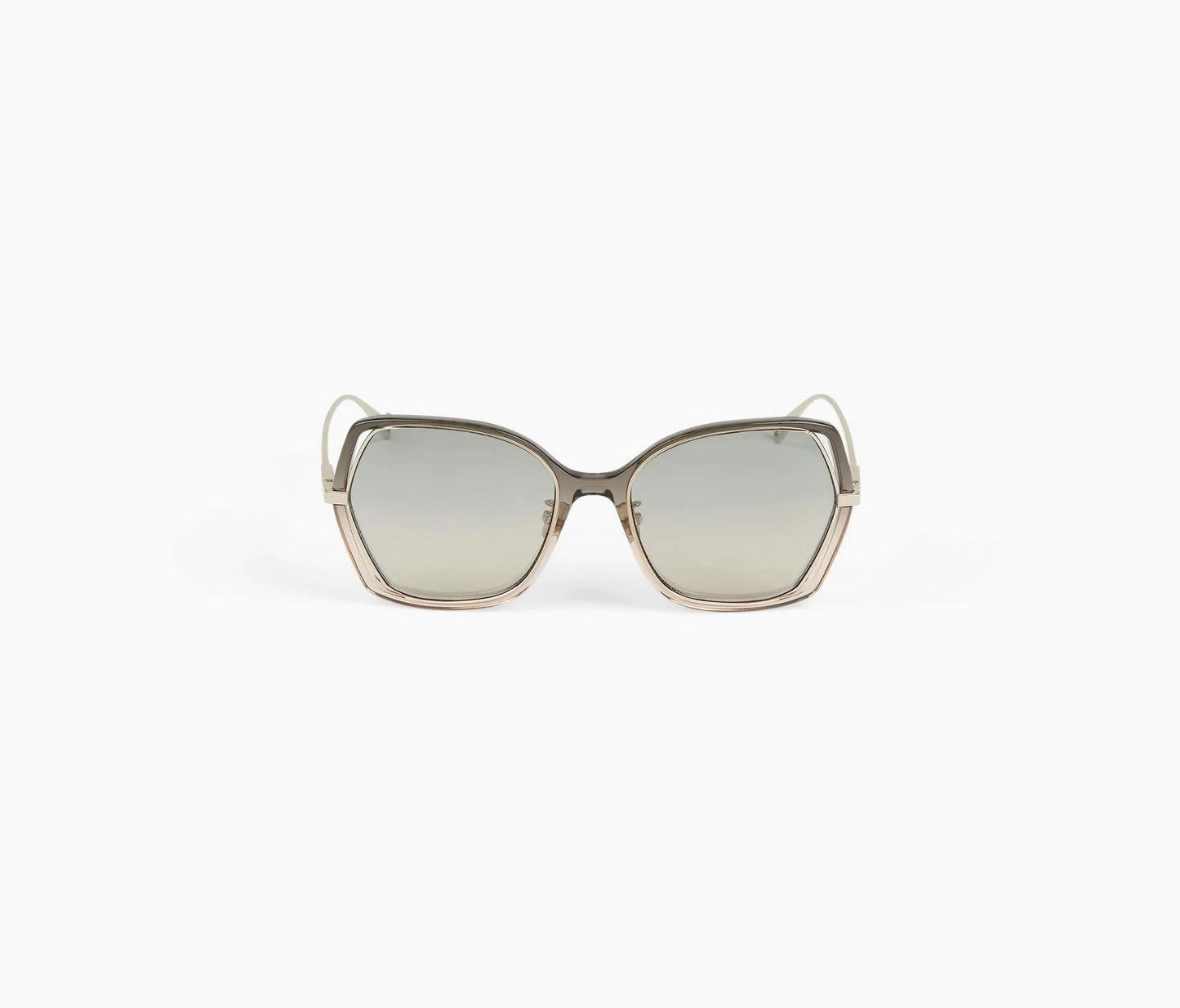 GEOMETRIC SUNGLASSES IN METAL KAKI ROSE