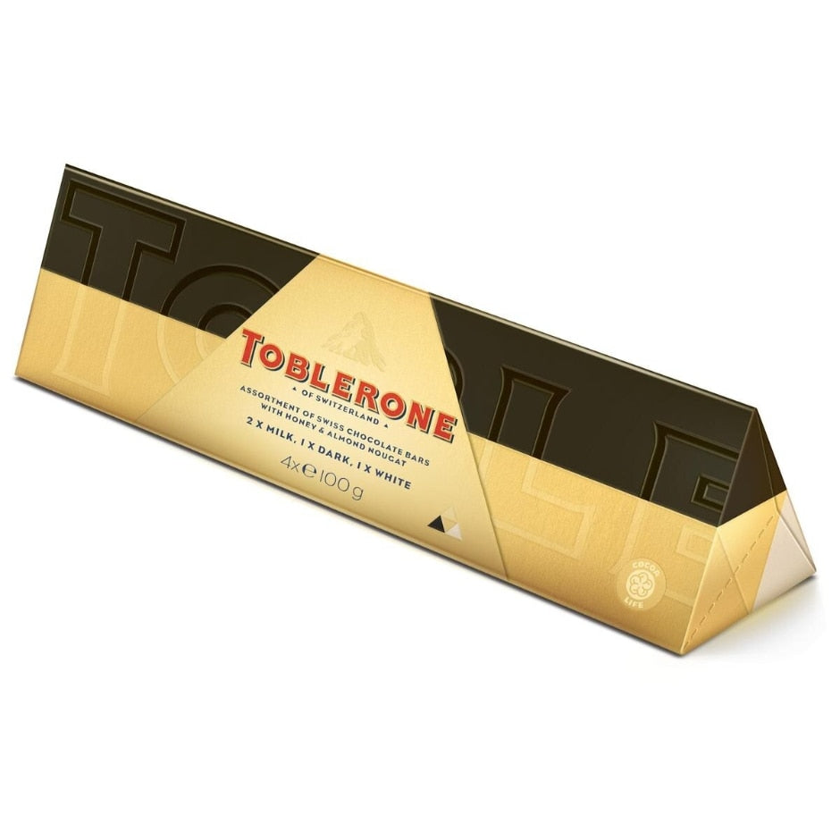 Toblerone Assortment of Swiss Chocolate Bars with Honey & Almond Nougat 4x100g