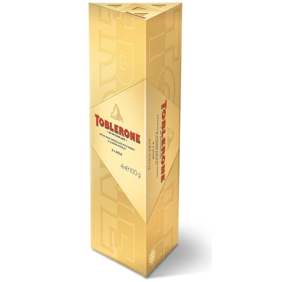 Toblerone Swiss Milk Chocolate with Honey & Almond Nougat 4x100g