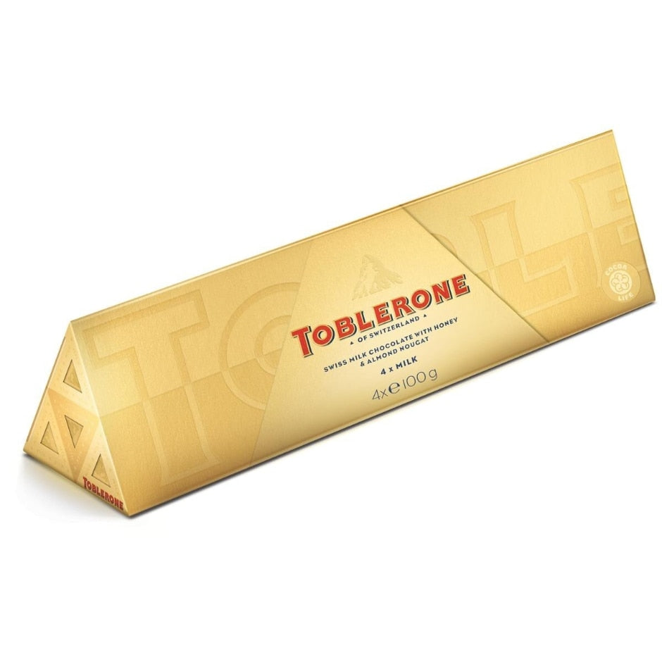 Toblerone Swiss Milk Chocolate with Honey & Almond Nougat 4x100g