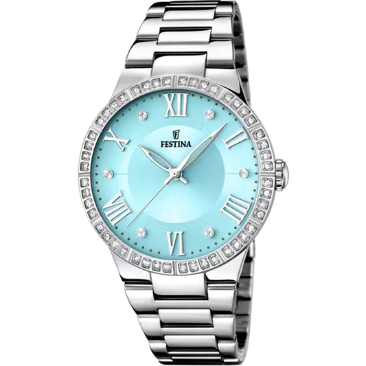 FESTINA WATCH F16719/4 BLUE STEEL STRAP, WOMEN