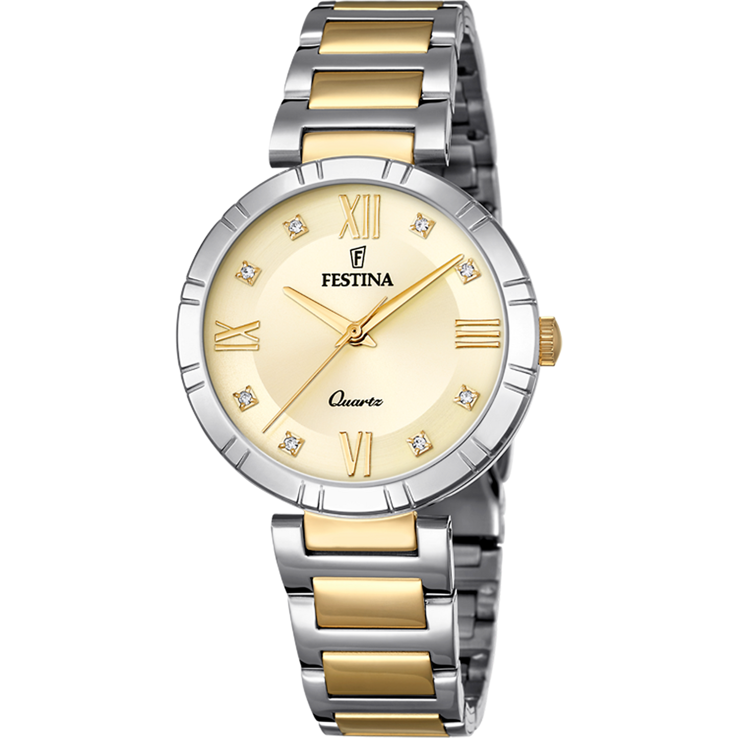 FESTINA WATCH MADEMOISELLE F16937/B GOLD STEEL STRAP, WOMEN'S