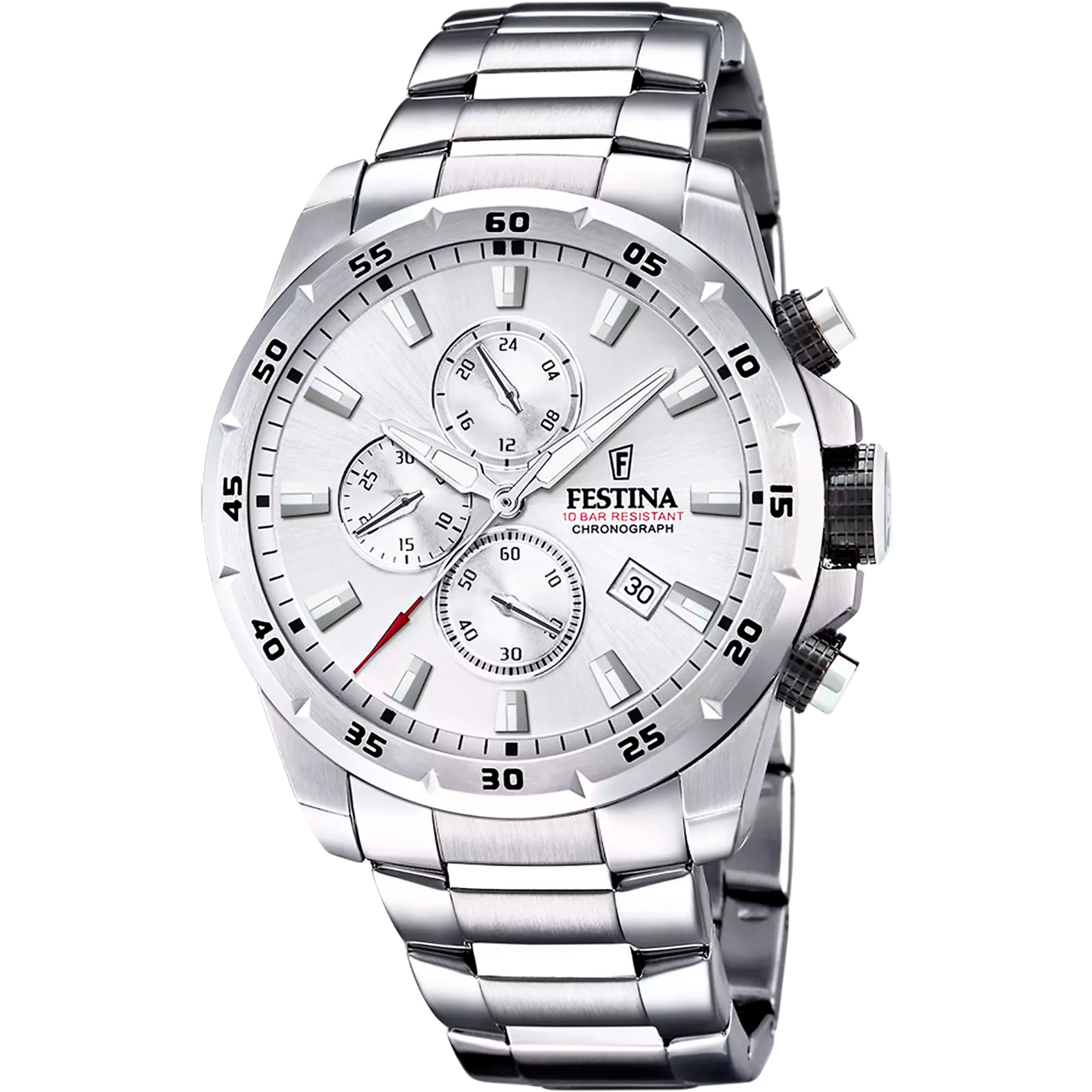 FESTINA TIMELESS CHRONOGRAPH WATCH F20463/1 SILVER STEEL STRAP, MEN