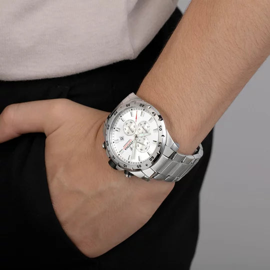 FESTINA TIMELESS CHRONOGRAPH WATCH F20463/1 SILVER STEEL STRAP, MEN