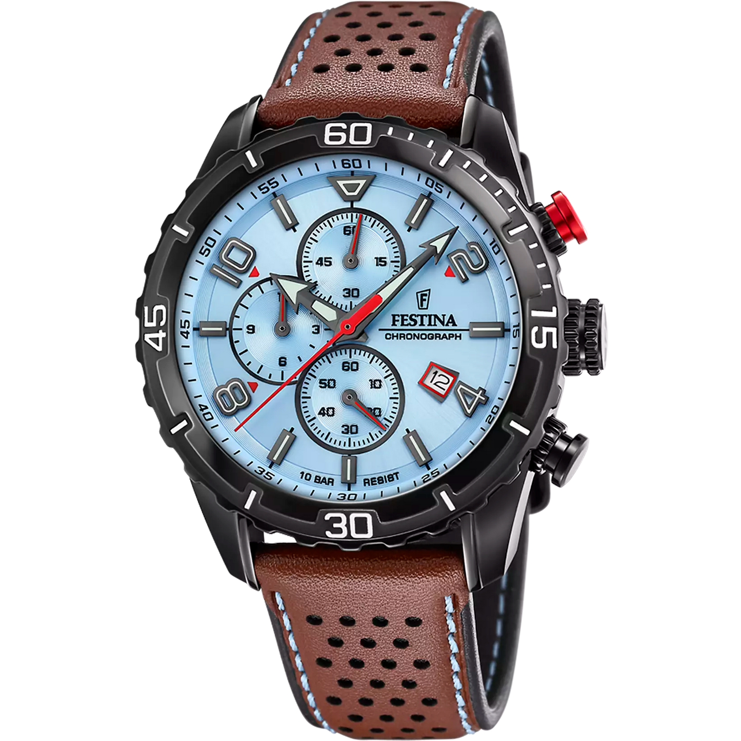 FESTINA TIMELESS CHRONOGRAPH WATCH F20519/1 BLUE LEATHER STRAP, MEN
