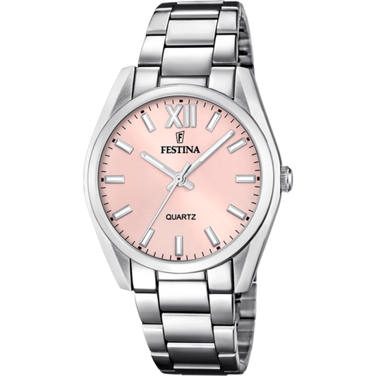 FESTINA WATCH F20622/2 ALEGRÍA COLLECTION, PINK STEEL STRAP, WOMEN'S.