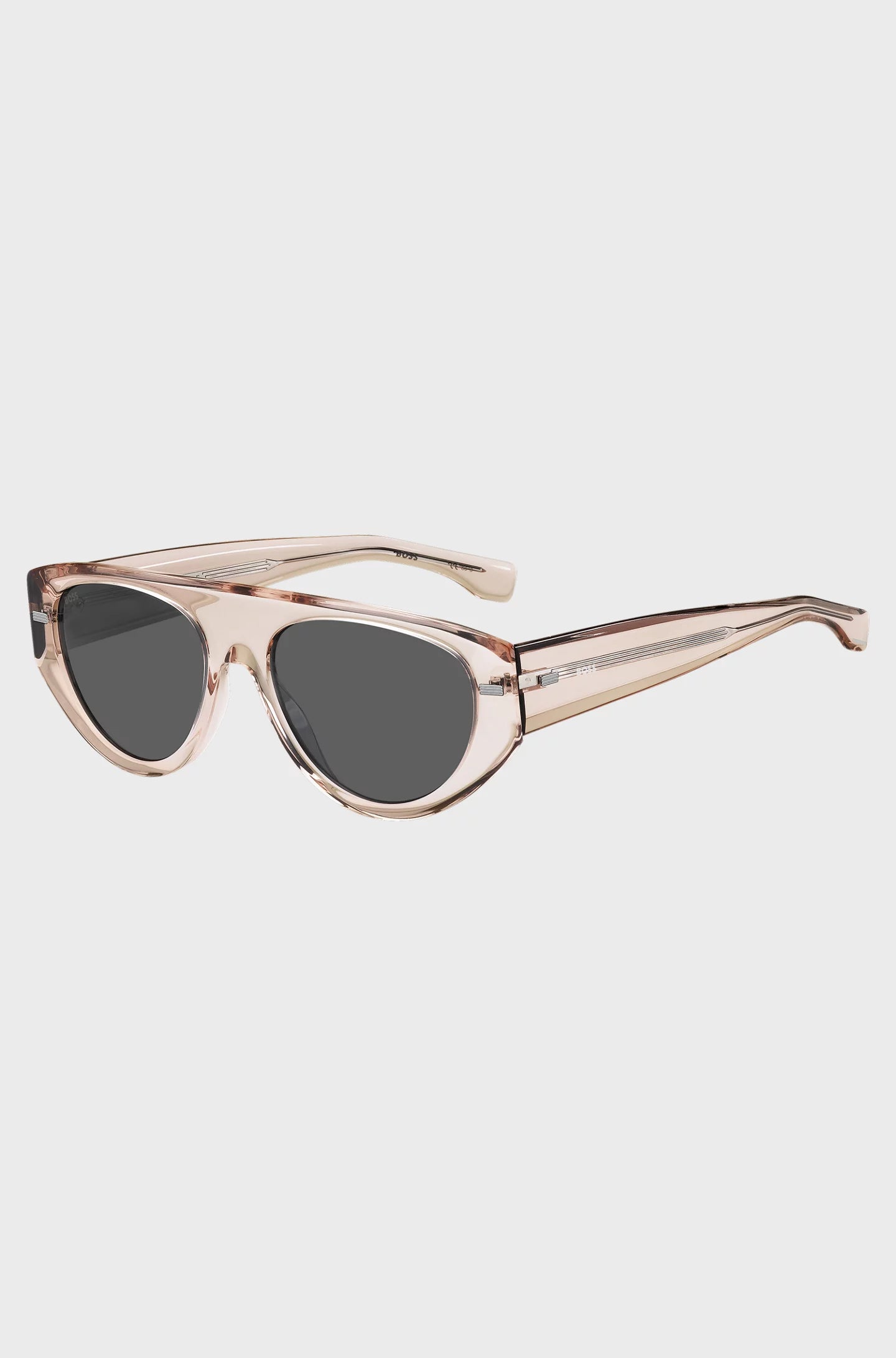 TRANSLUCENT PINK BIO-ACETATE SUNGLASSES WITH PATTERNED RIVETS