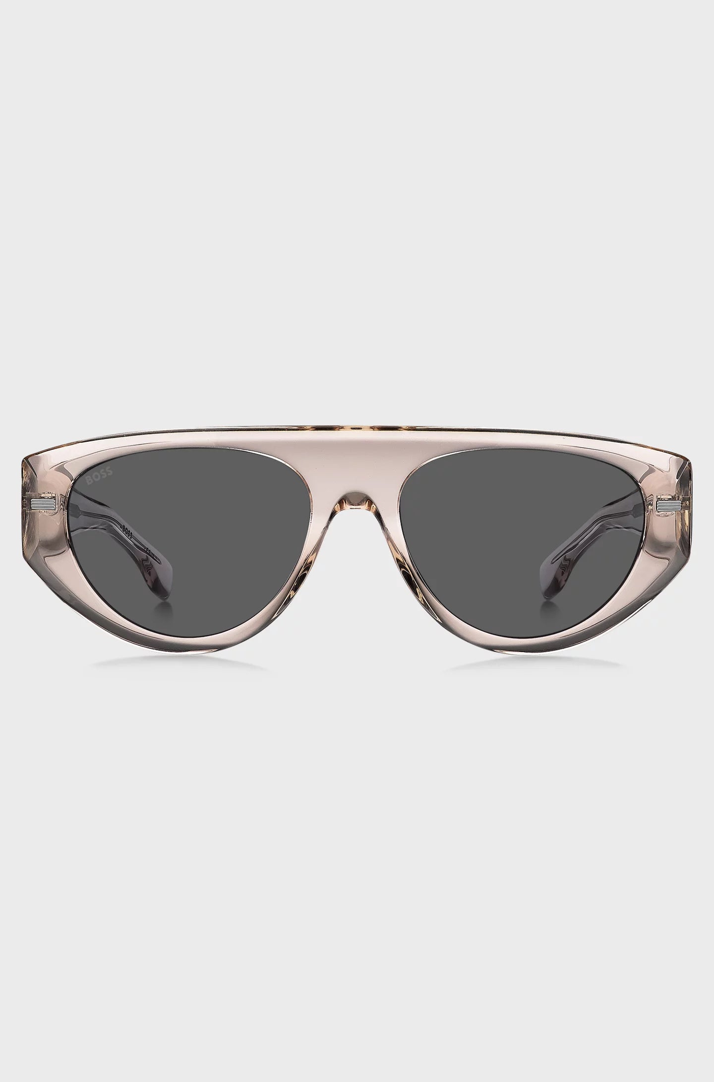 TRANSLUCENT PINK BIO-ACETATE SUNGLASSES WITH PATTERNED RIVETS