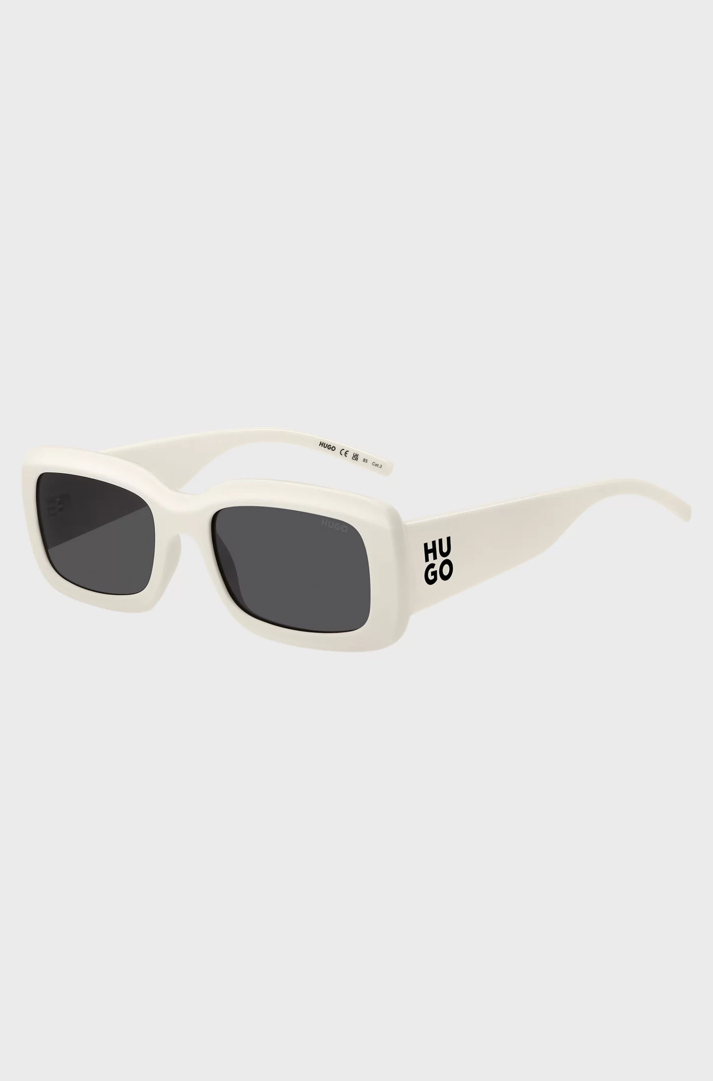 WHITE SUNGLASSES WITH STACKED-LOGO TEMPLES