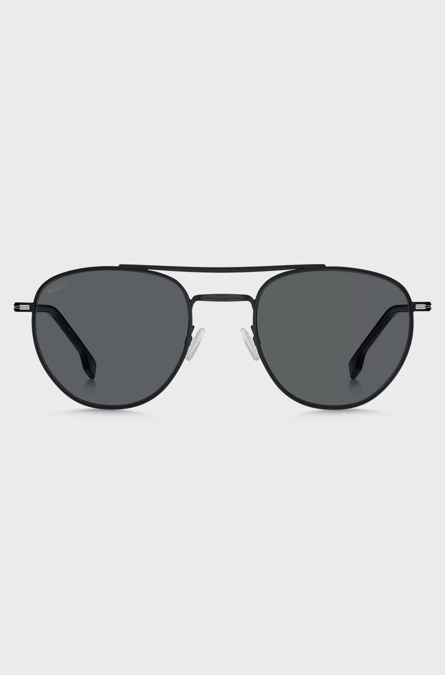 ROUND SUNGLASSES IN BLACK METAL WITH DOUBLE BRIDGE