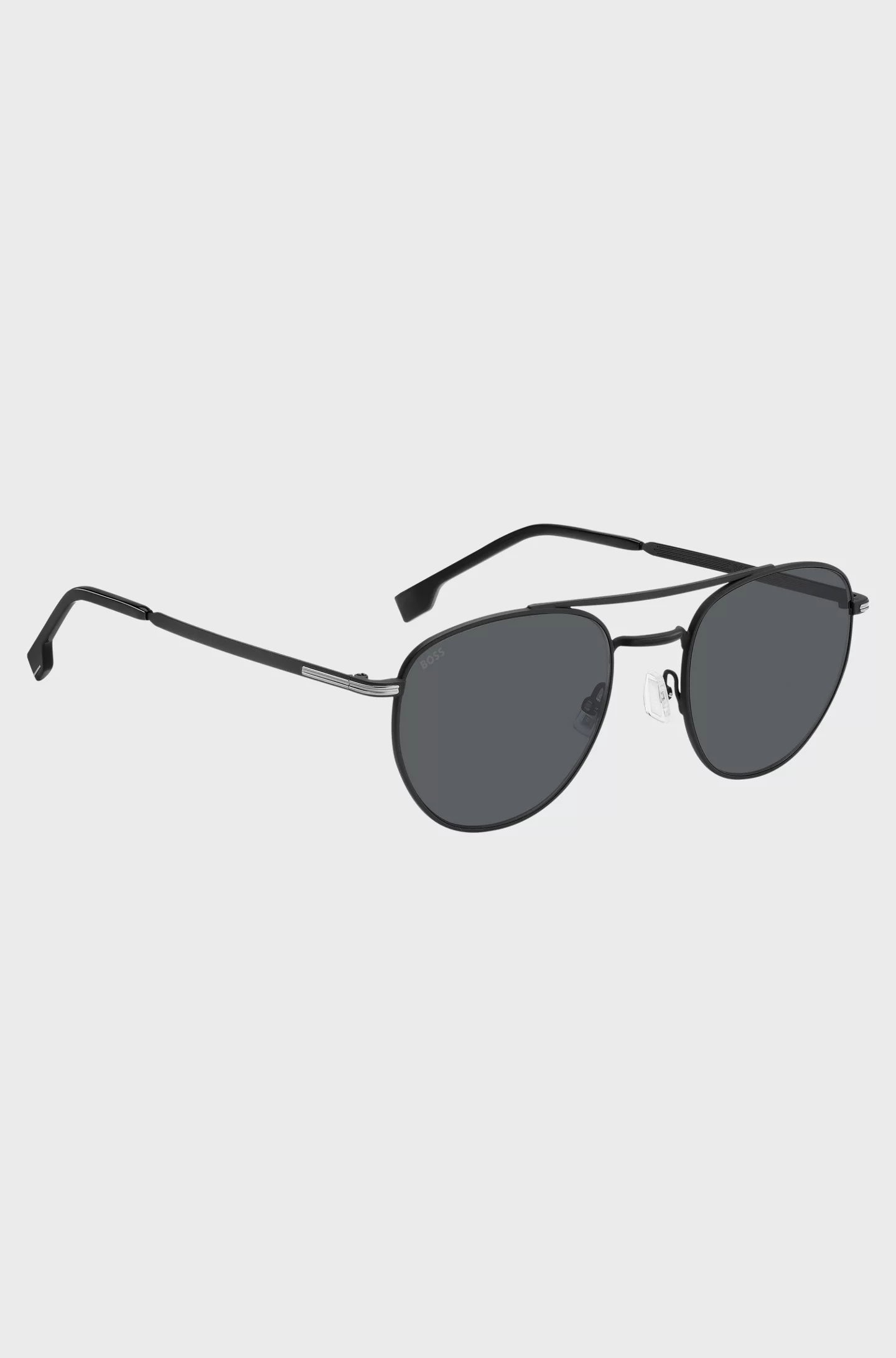 ROUND SUNGLASSES IN BLACK METAL WITH DOUBLE BRIDGE