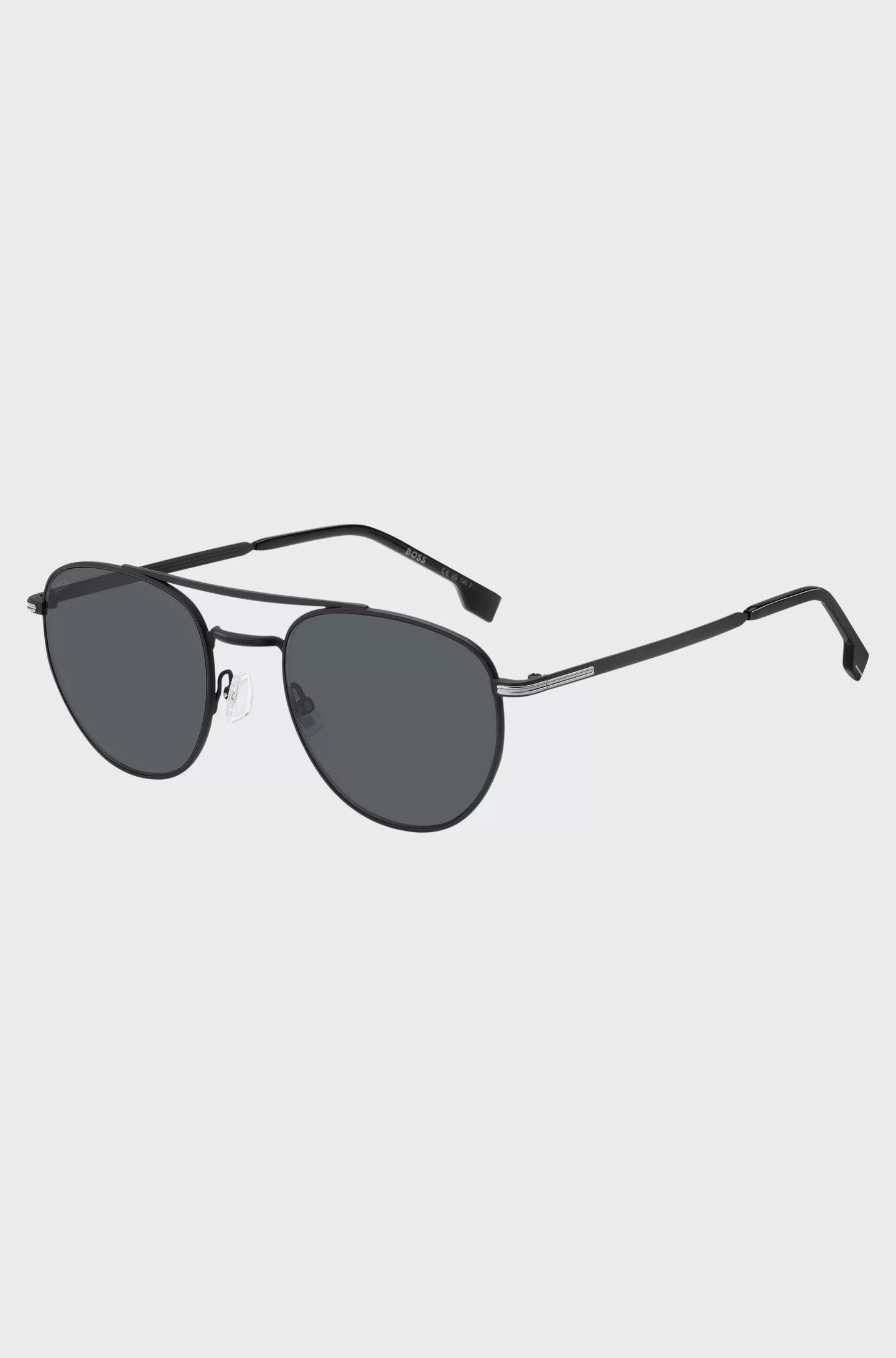 ROUND SUNGLASSES IN BLACK METAL WITH DOUBLE BRIDGE