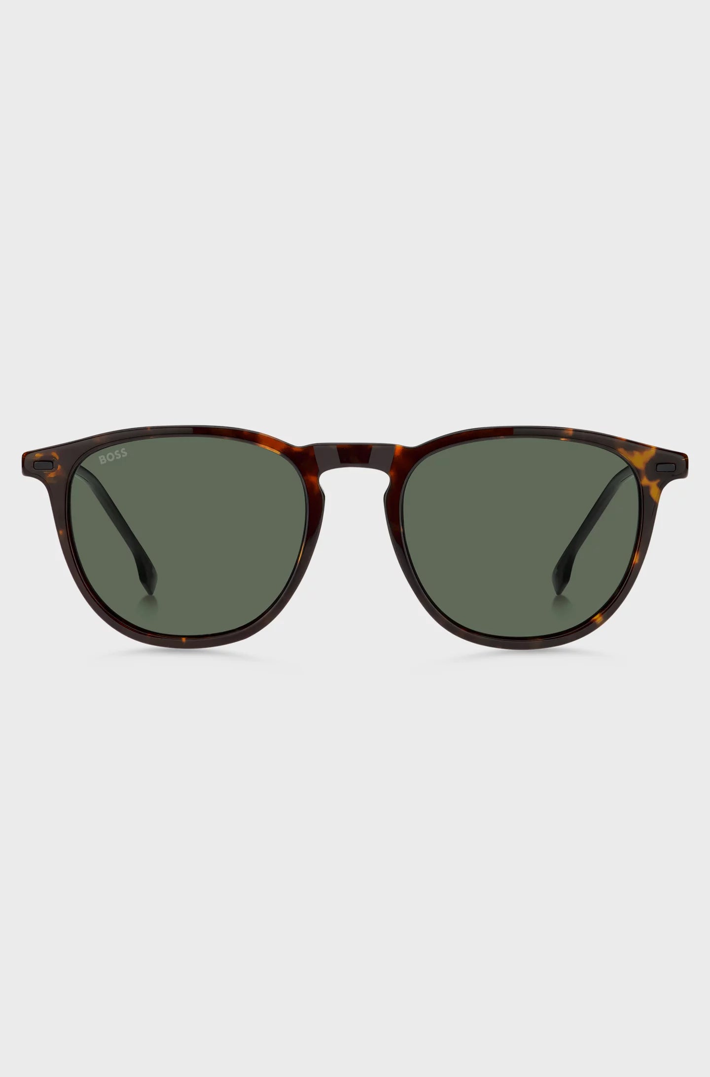 HAVANA-ACETATE SUNGLASSES WITH STEEL TEMPLES