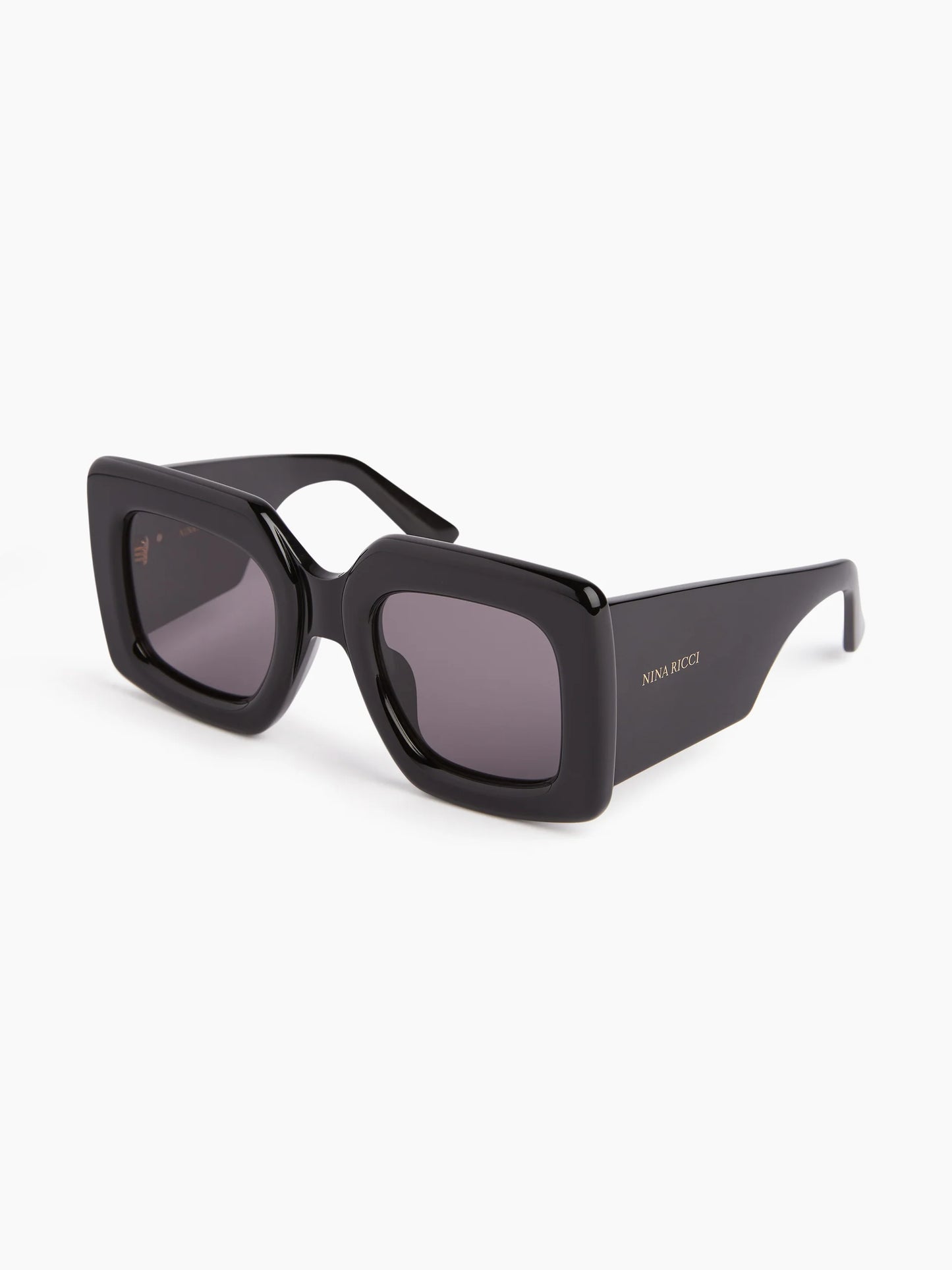 PRECIOUS SQUARE SHINY BLACK SUNGLASSES