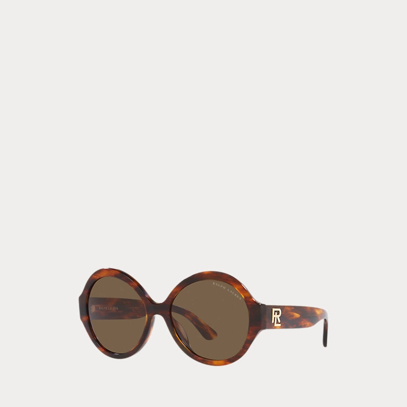 RL Farrah Round Sunglasses (Shiny Striped Havana)