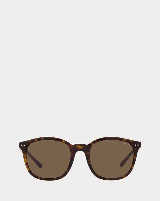 Plaid-Temple Sunglasses (Shiny Dark Havana)