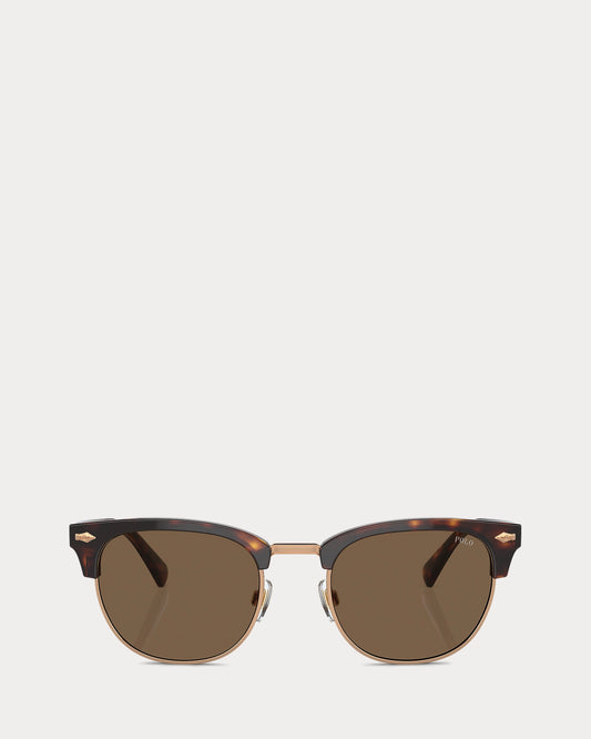 Heritage Pen-Pin Round Sunglasses (Shiny Brown Tortoise)